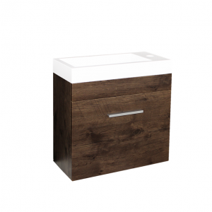 Berge Dark Oak Mini Wall Hung 500 Vanity Cabinet Only